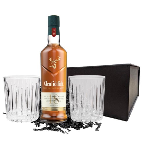 Glenfiddich 18 Year OldSingle Malt Whisky And Nouveau Tumblers Gift Set